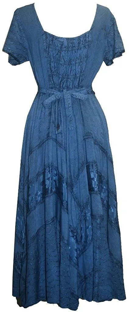 1001 DR Embroidered Dazzling Flare Gothic Corset Mid Calf Dress