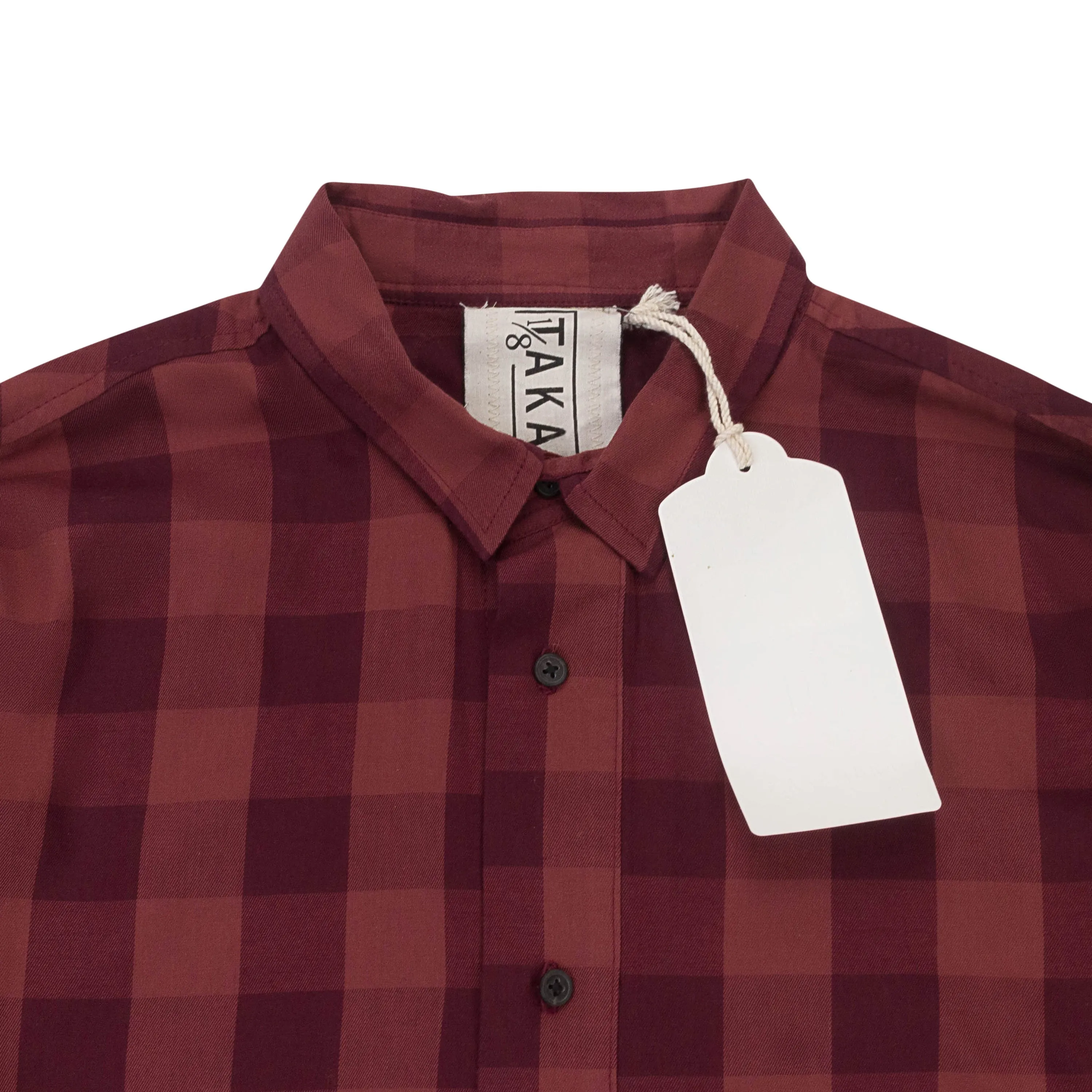 1/8TH TAKAMURA CHECK POCKET RED BUTTON DOWN SHIRT