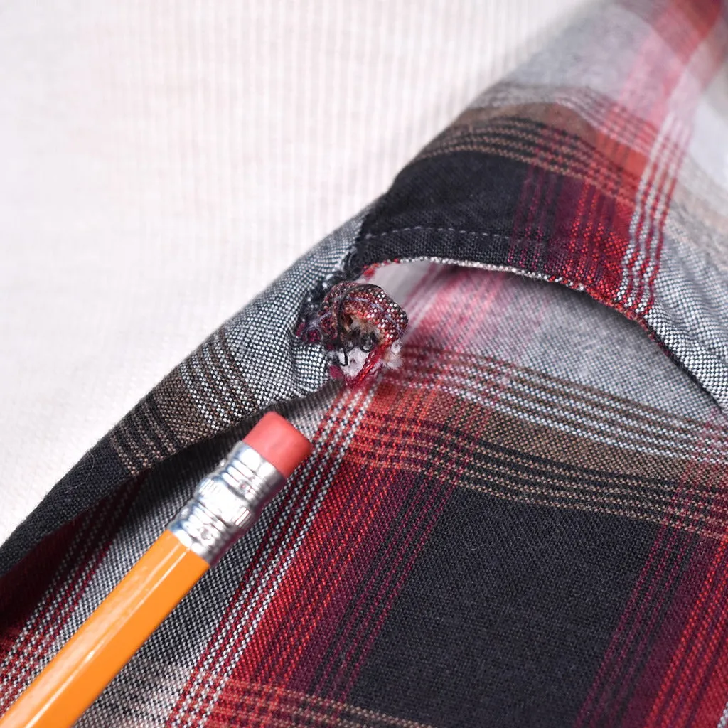 1950s Red & Blk Plaid LS Shirt