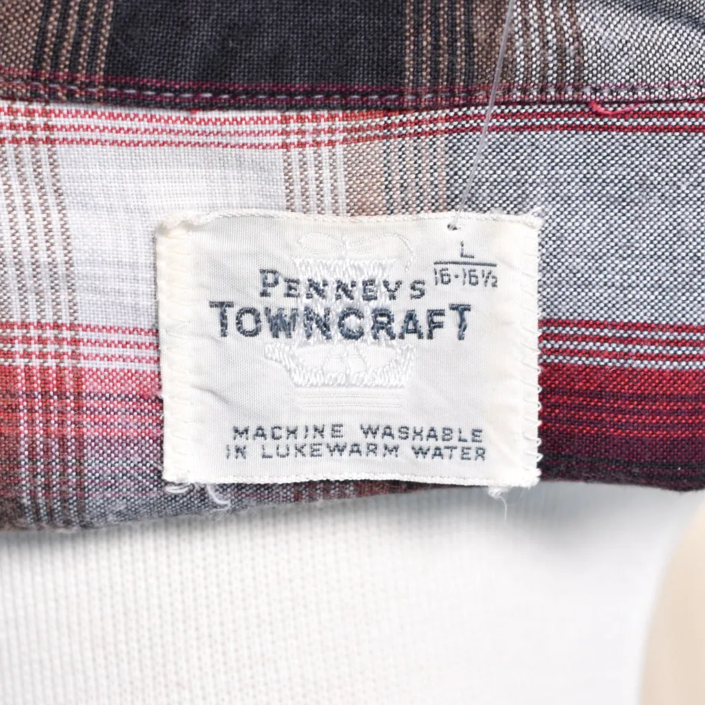 1950s Red & Blk Plaid LS Shirt
