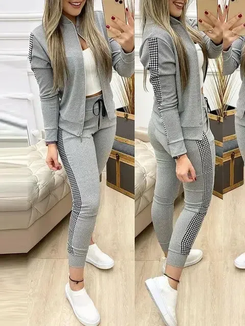 2024 Women Two Piece Set Outfits Autumn Women's Tracksuit Zipper Top Pants Casual Sport Suit Winter 2 Piece Woman Set