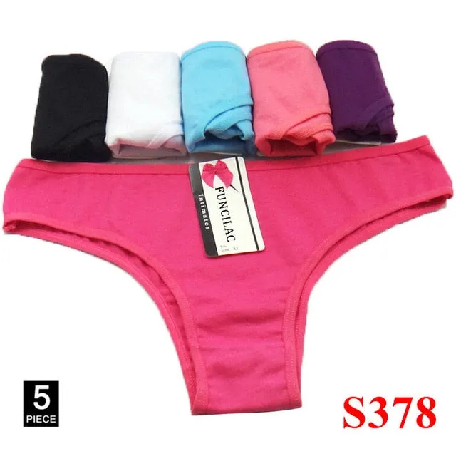5 Pcs/set Women Underwear Cotton Sexy Everyday Ladies Girls