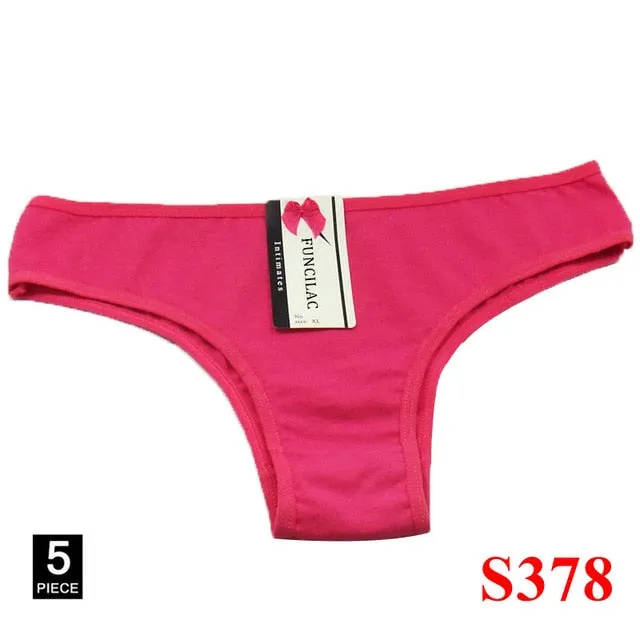 5 Pcs/set Women Underwear Cotton Sexy Everyday Ladies Girls