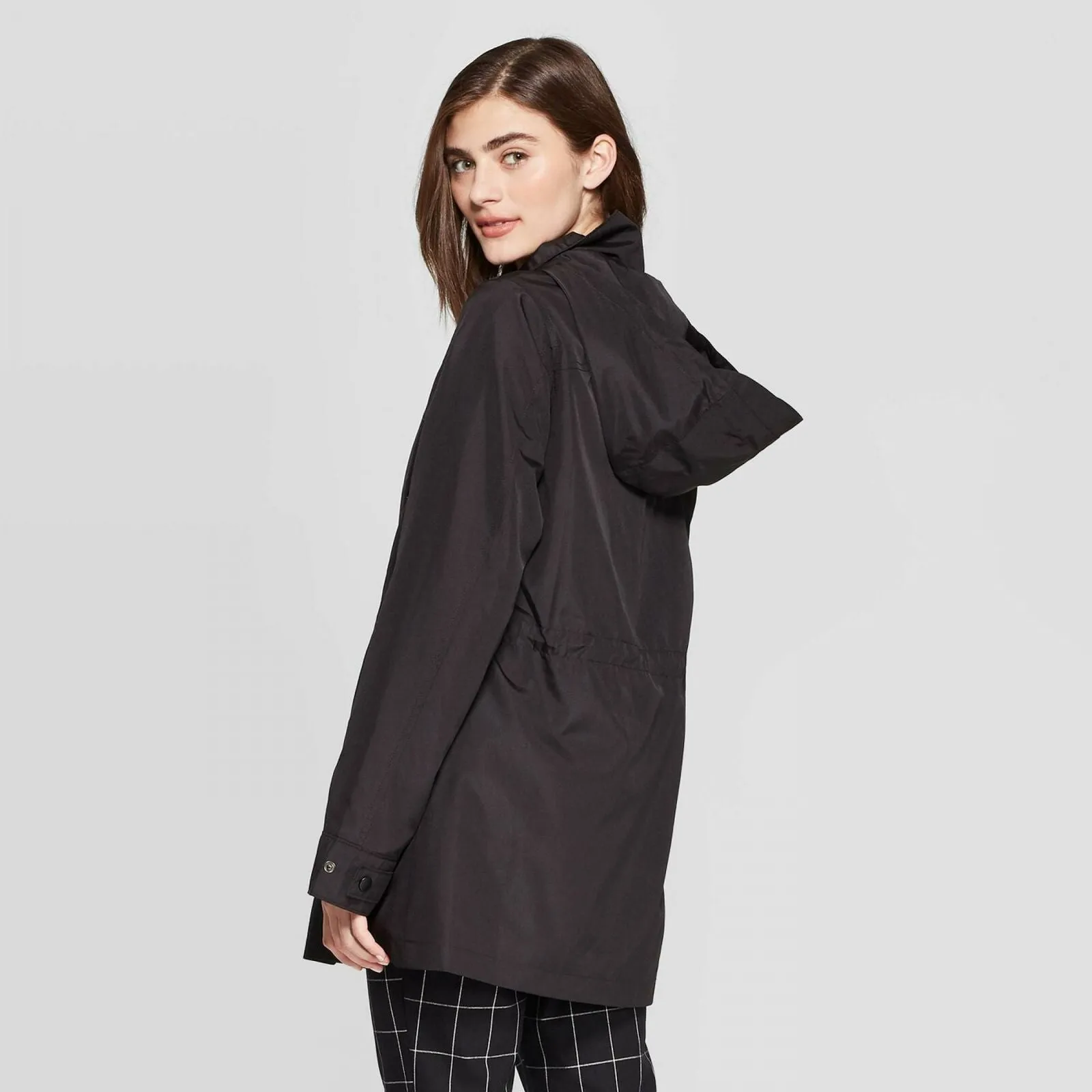 A New Day Women's Packable Hooded Raincoat Rain Jacket