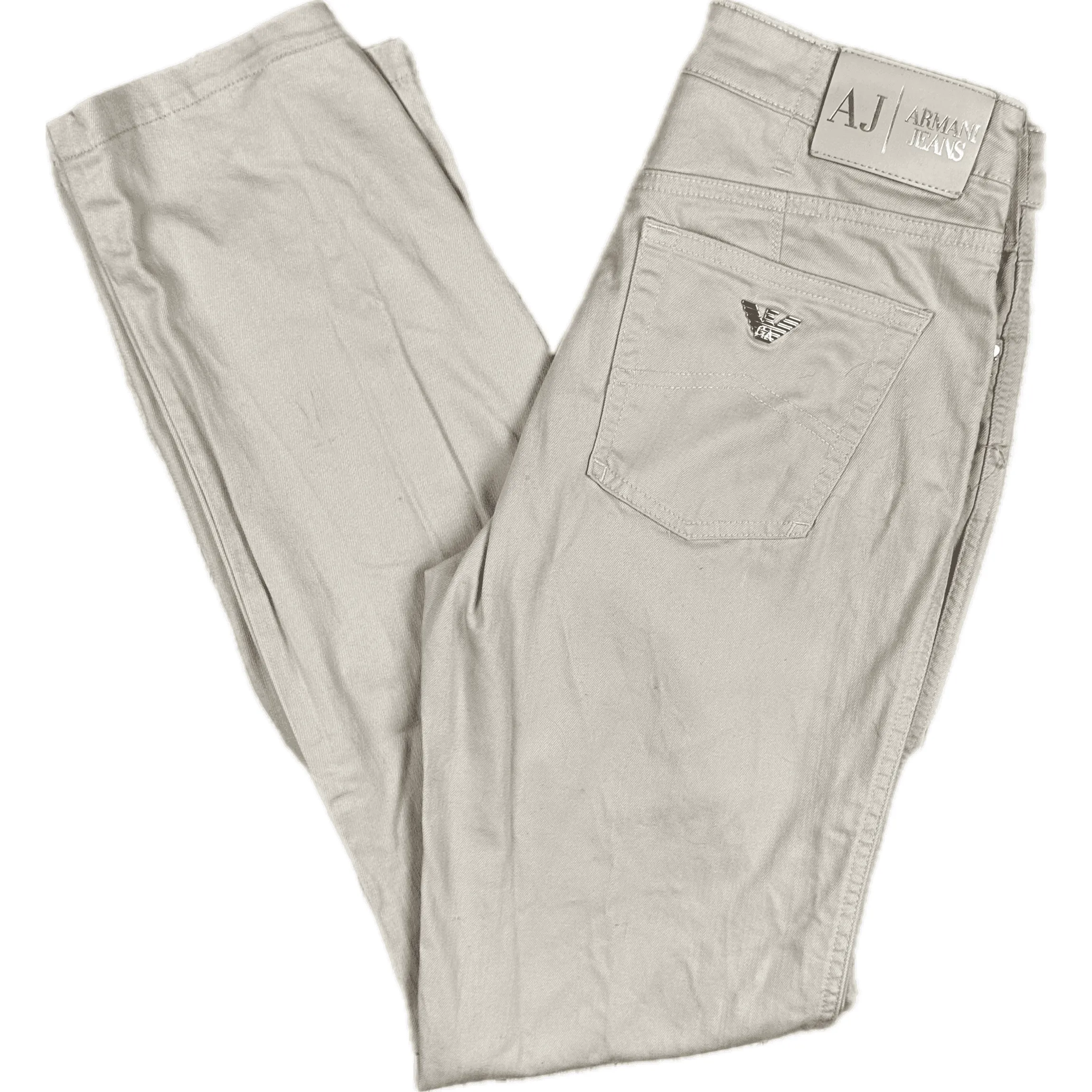 Armani Jeans Slim Straight Beige Rhinestone Jeans -Size 27