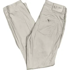 Armani Jeans Slim Straight Beige Rhinestone Jeans -Size 27