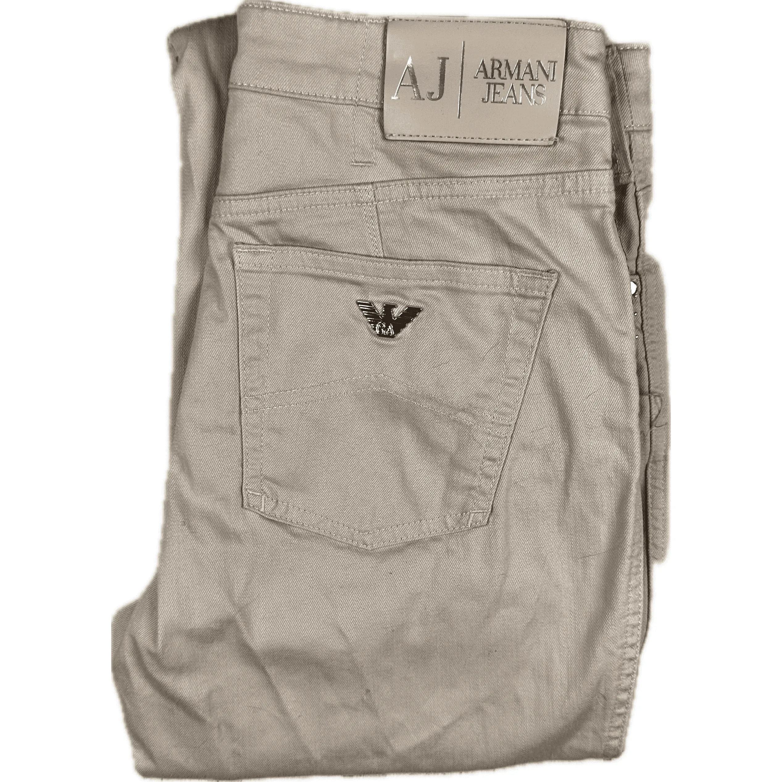 Armani Jeans Slim Straight Beige Rhinestone Jeans -Size 27
