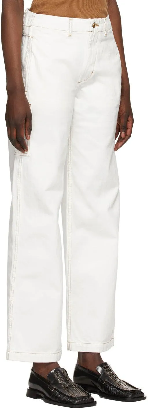 B Sides White Cinch Jeans