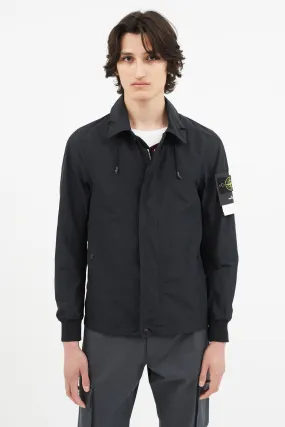 Black Full Zip Collar Jacket