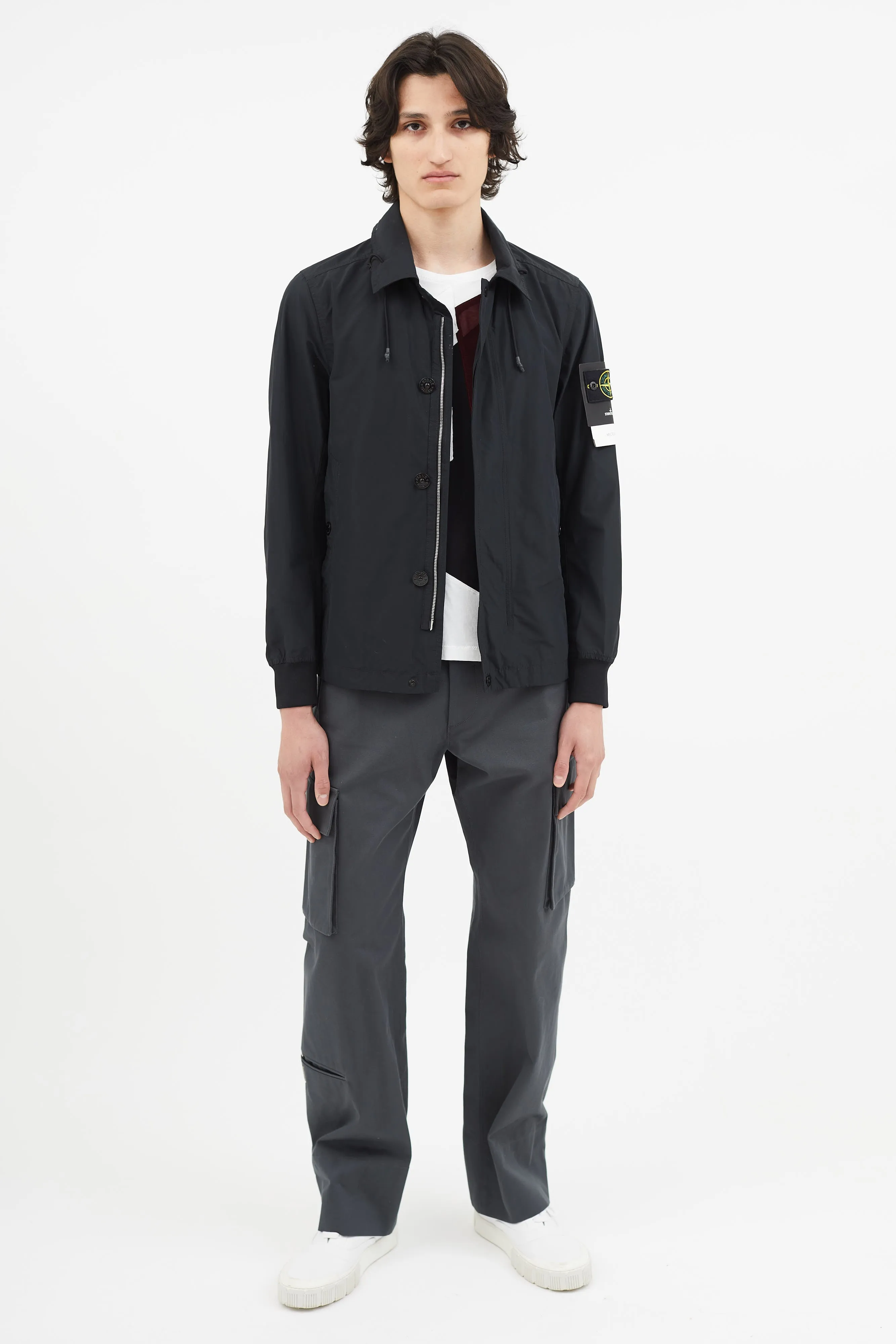 Black Full Zip Collar Jacket