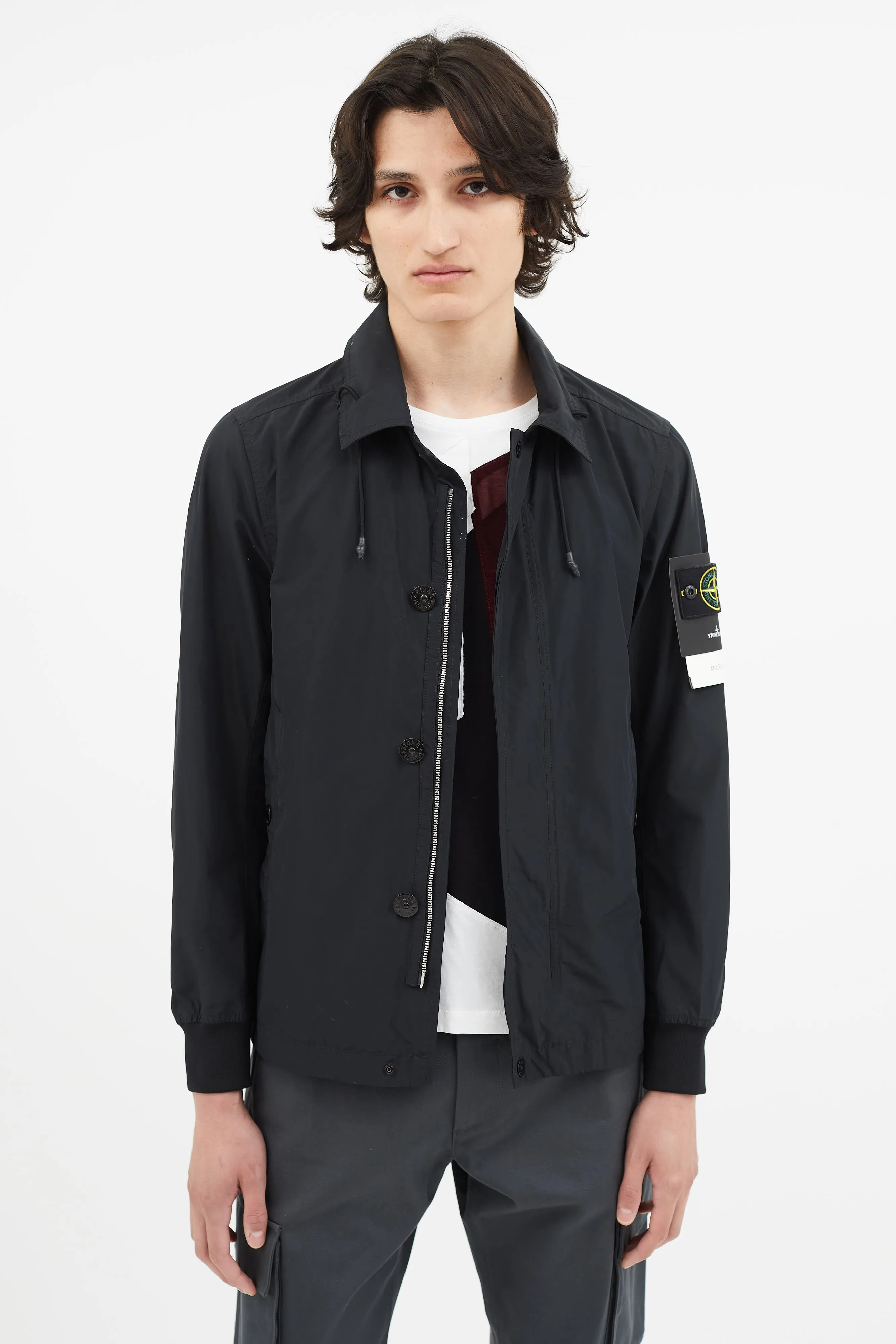 Black Full Zip Collar Jacket