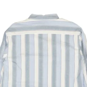 Blue Cotton Wide Stripe Button Down Shirt