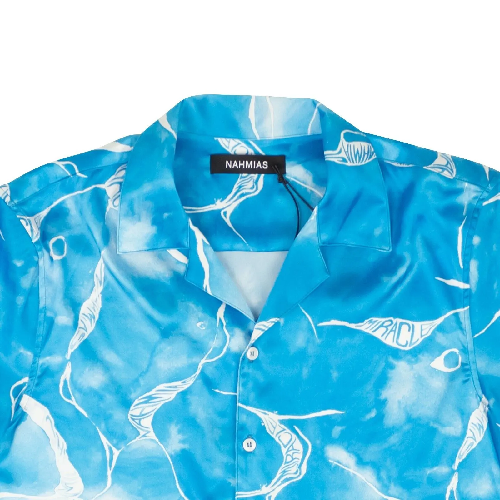 Blue Miracle Tie Dye Silk Button Down Shirt