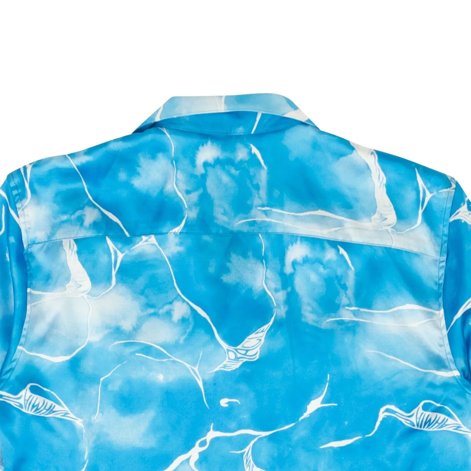 Blue Miracle Tie Dye Silk Button Down Shirt