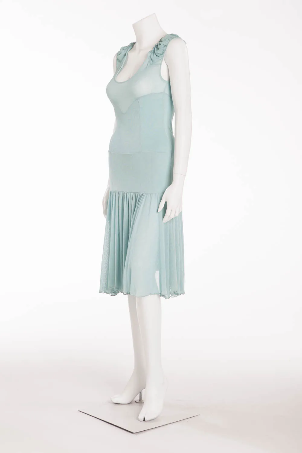Blumarine - Aqua Sleeveless Knit Dress