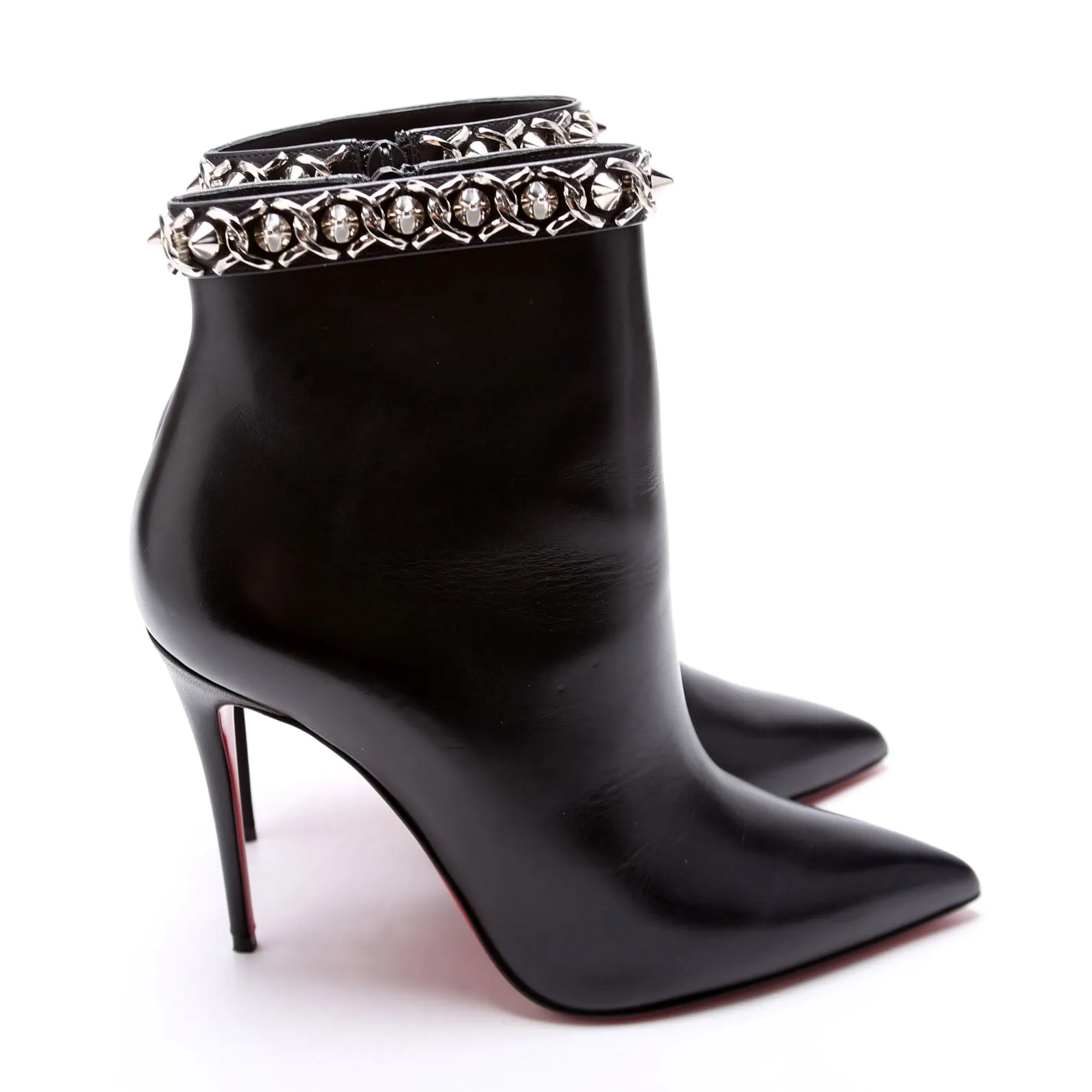 Booty Chain 100MM Ankle Boots Size 36.5 Black
