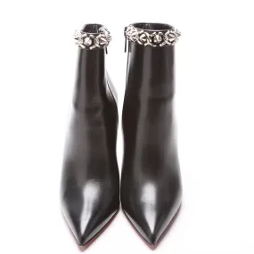 Booty Chain 100MM Ankle Boots Size 36.5 Black