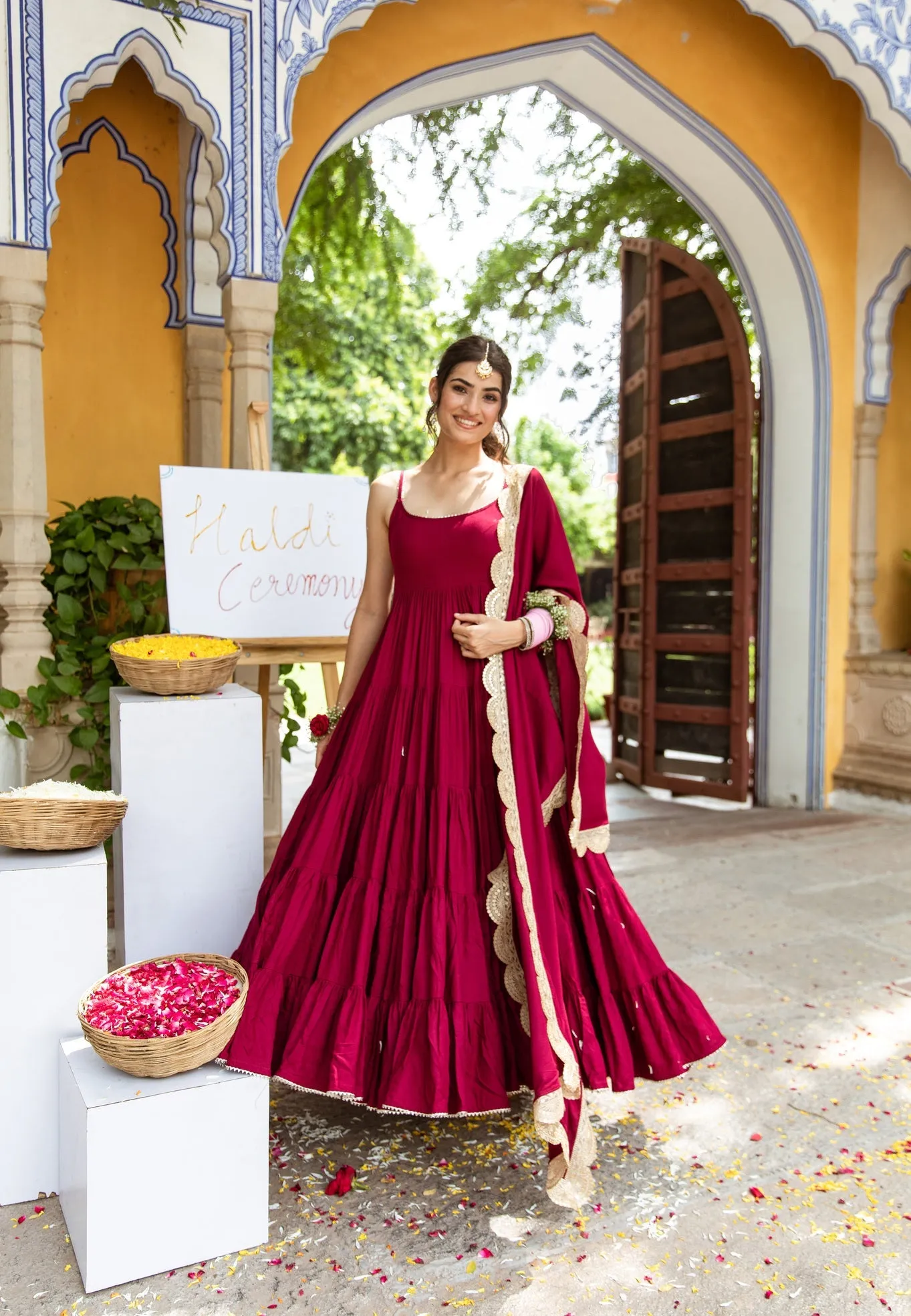 Designer Maroon Anarkali Suit for Special Occasions
