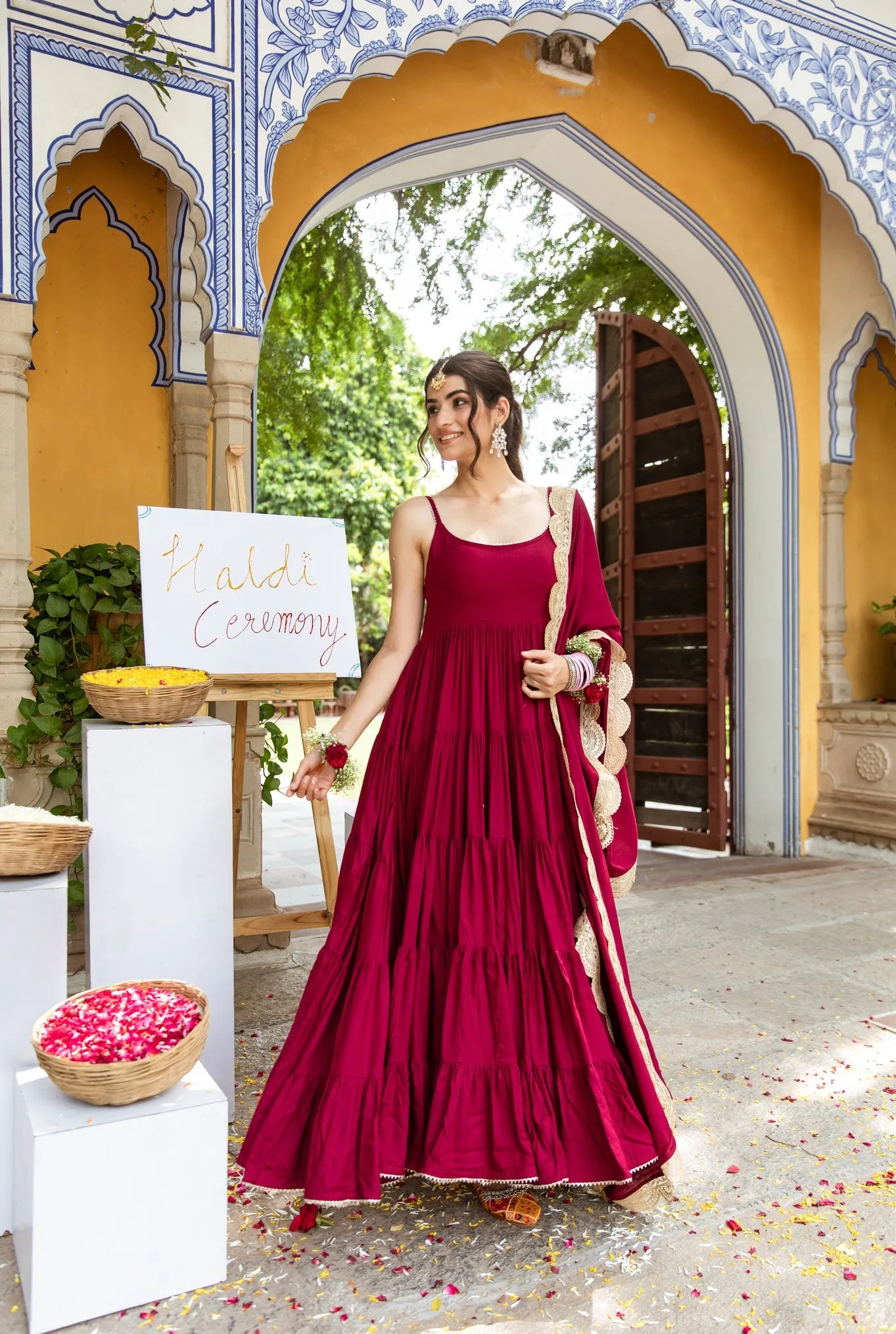 Designer Maroon Anarkali Suit for Special Occasions