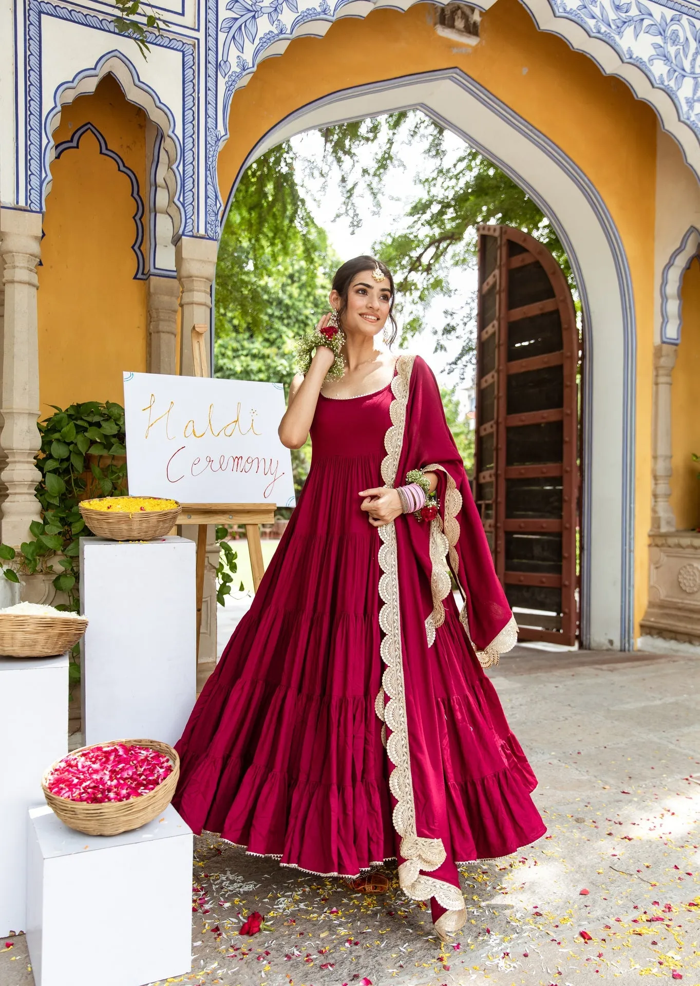 Designer Maroon Anarkali Suit for Special Occasions