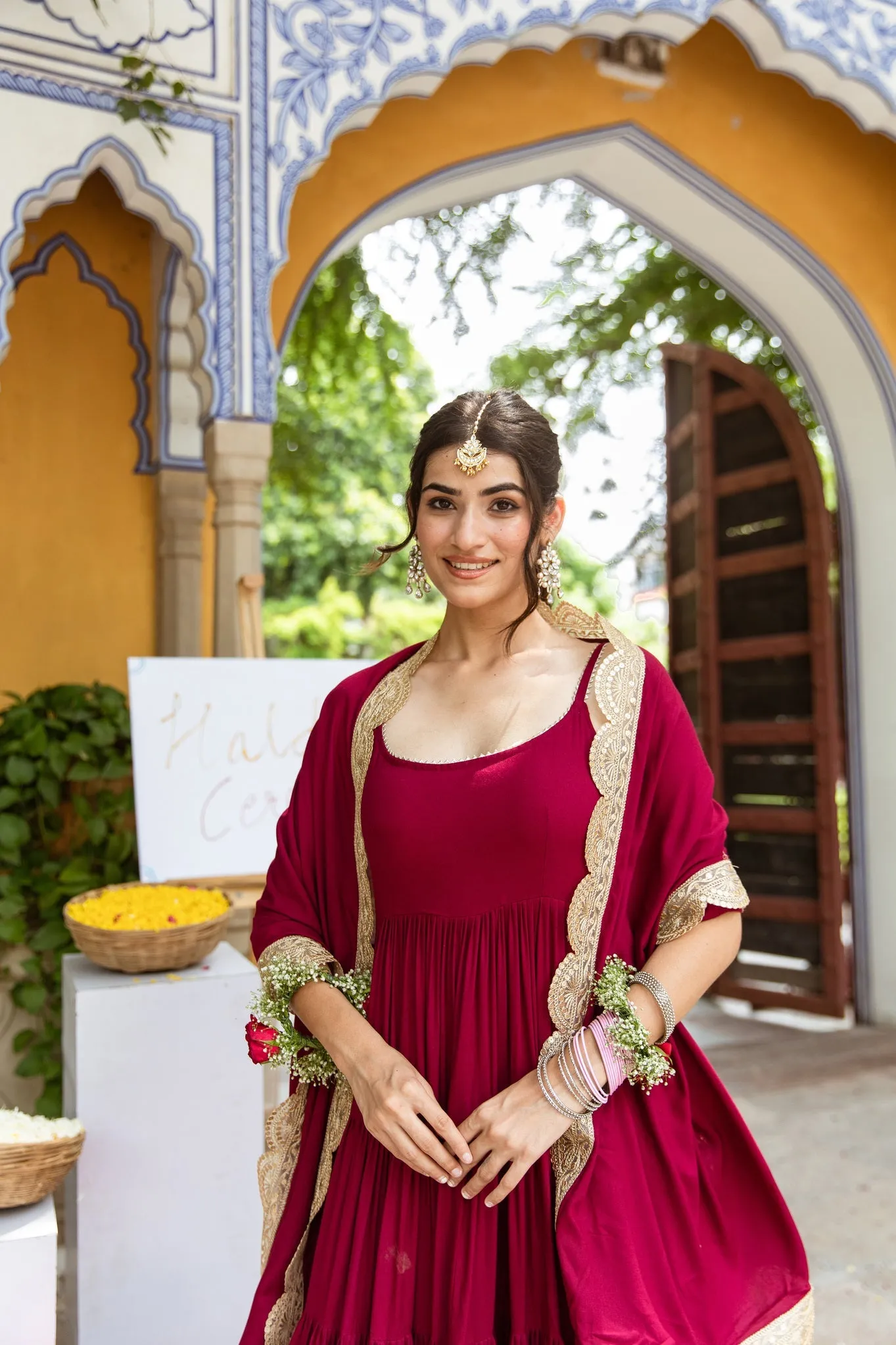 Designer Maroon Anarkali Suit for Special Occasions