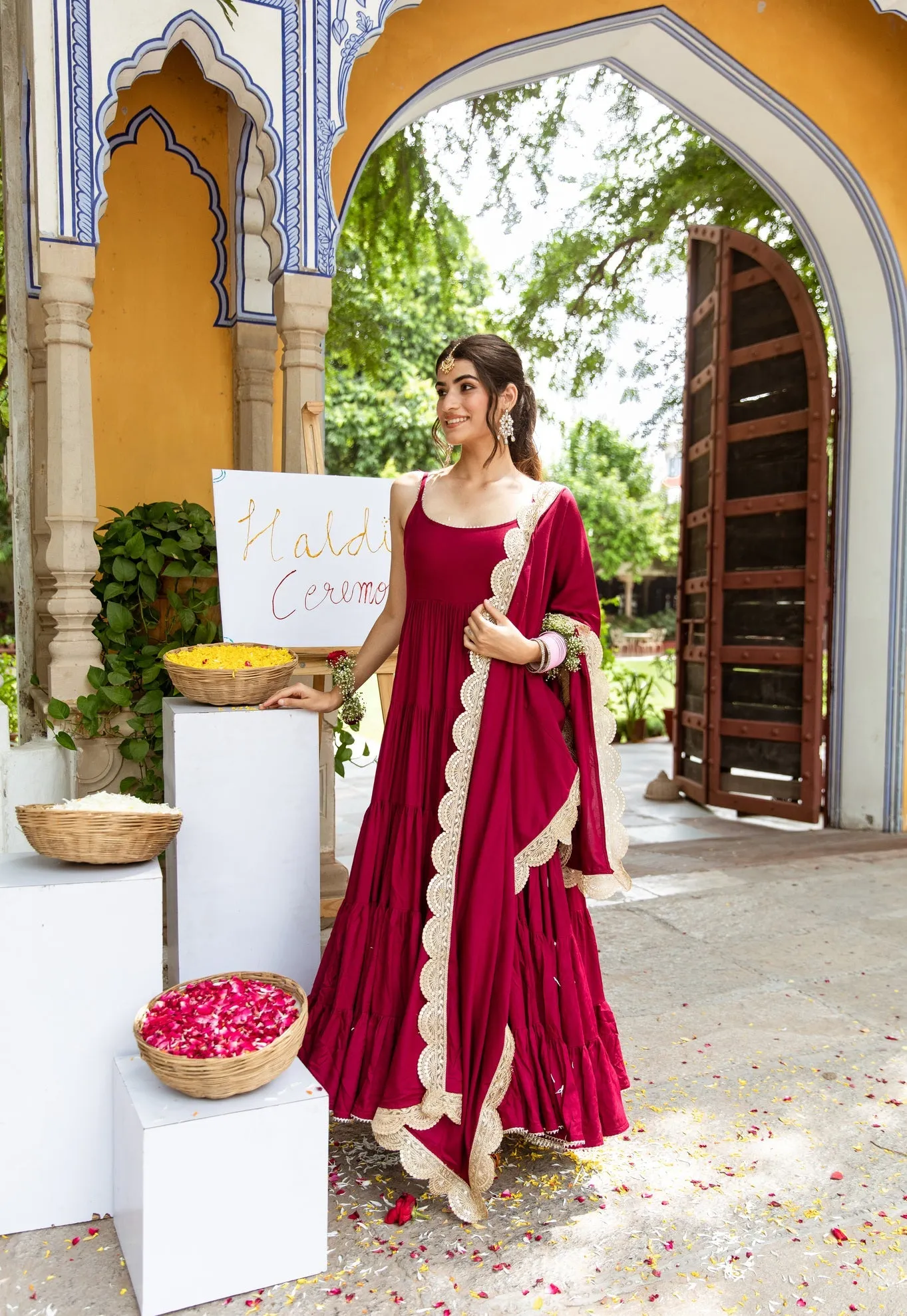 Designer Maroon Anarkali Suit for Special Occasions