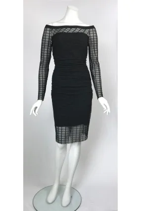DOLCEVITA Slightly  Off-Shoulder Fitted Dress with Long Sleeves
