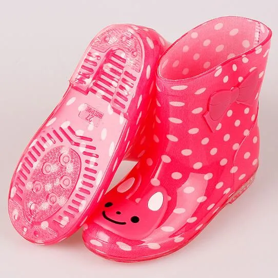 Fashion Children shoes Waterproof Rainboots PVC rubber Boys Girls Baby Cartoon shoes Antiskid Kids Water shoes 020