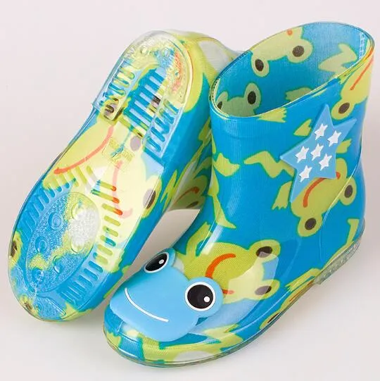 Fashion Children shoes Waterproof Rainboots PVC rubber Boys Girls Baby Cartoon shoes Antiskid Kids Water shoes 020