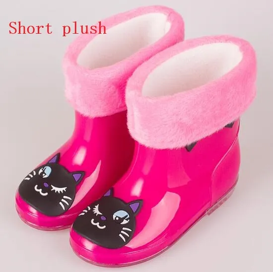 Fashion Children shoes Waterproof Rainboots PVC rubber Boys Girls Baby Cartoon shoes Antiskid Kids Water shoes 020