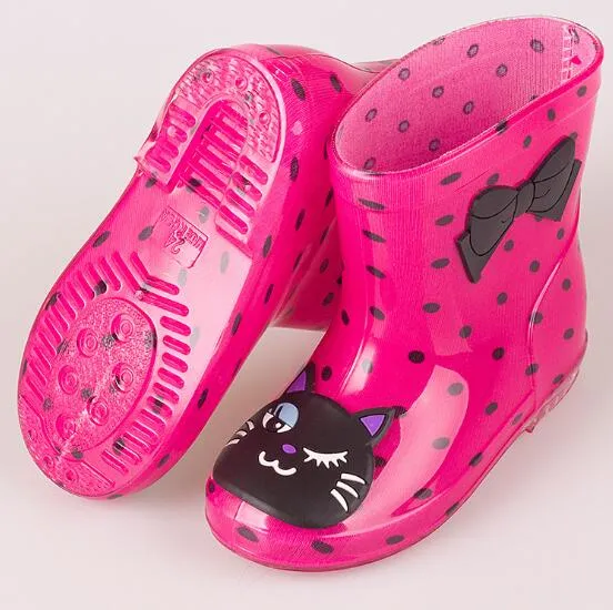 Fashion Children shoes Waterproof Rainboots PVC rubber Boys Girls Baby Cartoon shoes Antiskid Kids Water shoes 020