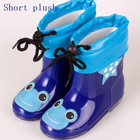Fashion Children shoes Waterproof Rainboots PVC rubber Boys Girls Baby Cartoon shoes Antiskid Kids Water shoes 020