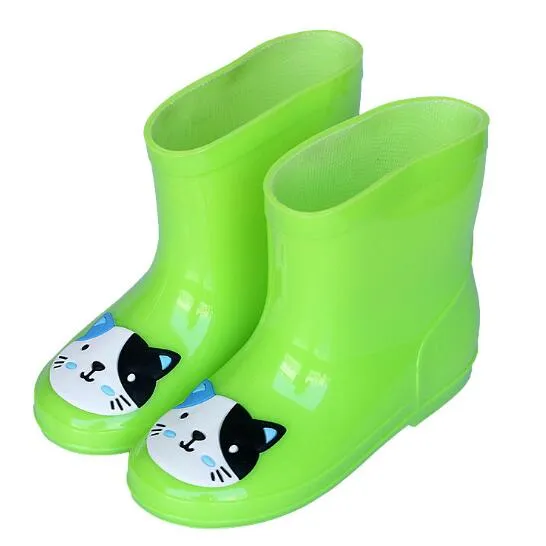 Fashion Children shoes Waterproof Rainboots PVC rubber Boys Girls Baby Cartoon shoes Antiskid Kids Water shoes 020