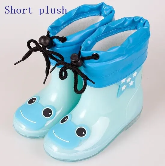 Fashion Children shoes Waterproof Rainboots PVC rubber Boys Girls Baby Cartoon shoes Antiskid Kids Water shoes 020