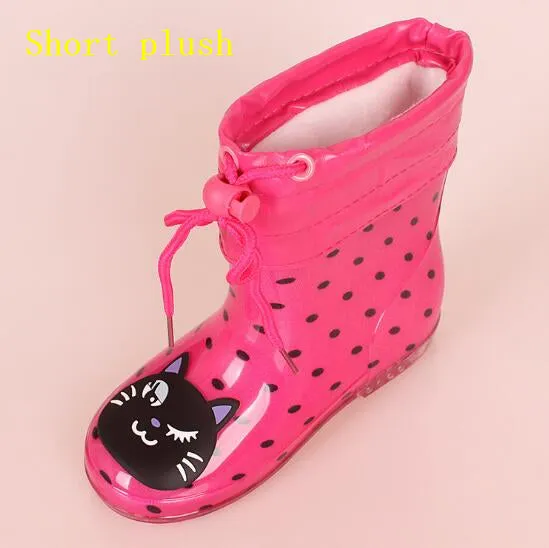Fashion Children shoes Waterproof Rainboots PVC rubber Boys Girls Baby Cartoon shoes Antiskid Kids Water shoes 020