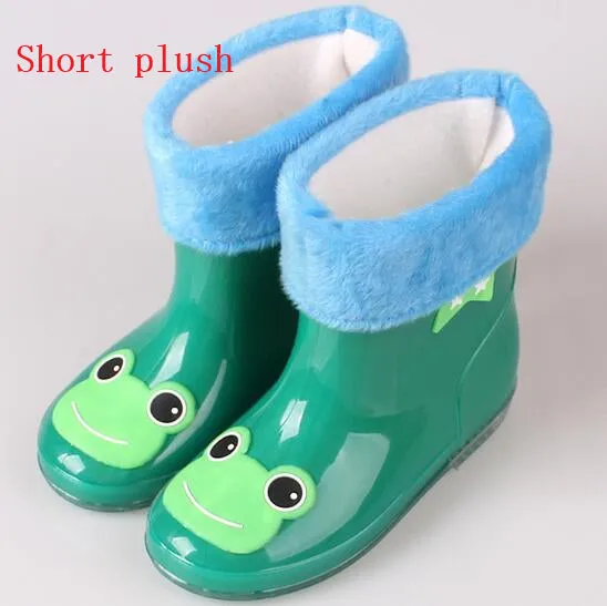 Fashion Children shoes Waterproof Rainboots PVC rubber Boys Girls Baby Cartoon shoes Antiskid Kids Water shoes 020