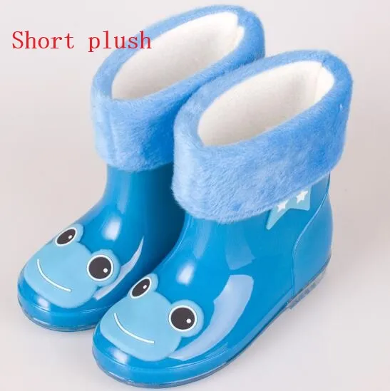 Fashion Children shoes Waterproof Rainboots PVC rubber Boys Girls Baby Cartoon shoes Antiskid Kids Water shoes 020