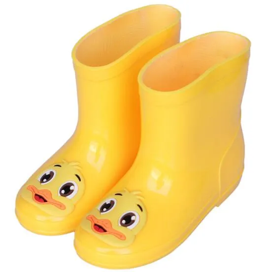 Fashion Children shoes Waterproof Rainboots PVC rubber Boys Girls Baby Cartoon shoes Antiskid Kids Water shoes 020