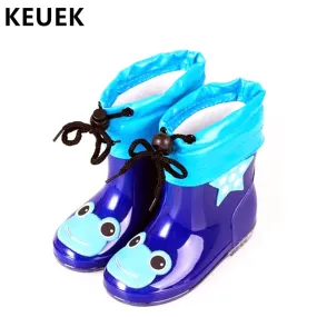 Fashion Children shoes Waterproof Rainboots PVC rubber Boys Girls Baby Cartoon shoes Antiskid Kids Water shoes 020