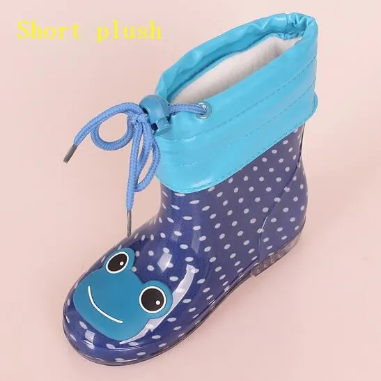 Fashion Children shoes Waterproof Rainboots PVC rubber Boys Girls Baby Cartoon shoes Antiskid Kids Water shoes 020