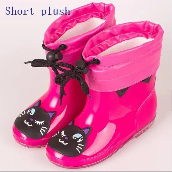 Fashion Children shoes Waterproof Rainboots PVC rubber Boys Girls Baby Cartoon shoes Antiskid Kids Water shoes 020