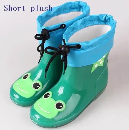 Fashion Children shoes Waterproof Rainboots PVC rubber Boys Girls Baby Cartoon shoes Antiskid Kids Water shoes 020