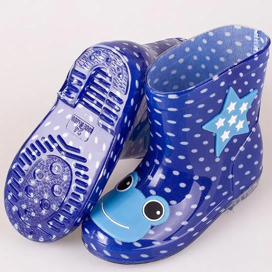 Fashion Children shoes Waterproof Rainboots PVC rubber Boys Girls Baby Cartoon shoes Antiskid Kids Water shoes 020