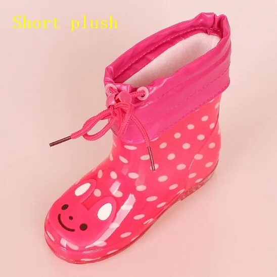 Fashion Children shoes Waterproof Rainboots PVC rubber Boys Girls Baby Cartoon shoes Antiskid Kids Water shoes 020