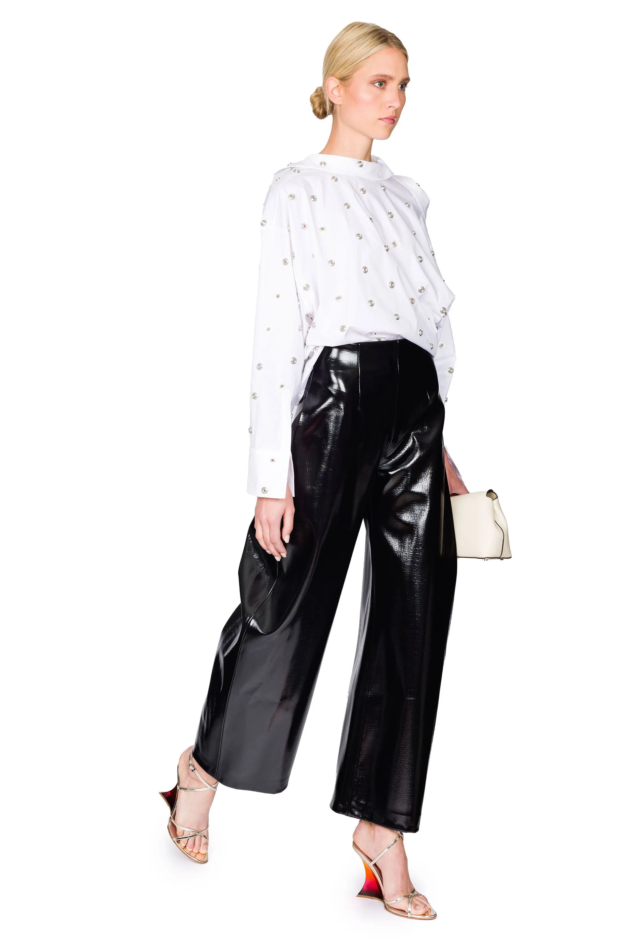 Faux Croc Rounded Pant