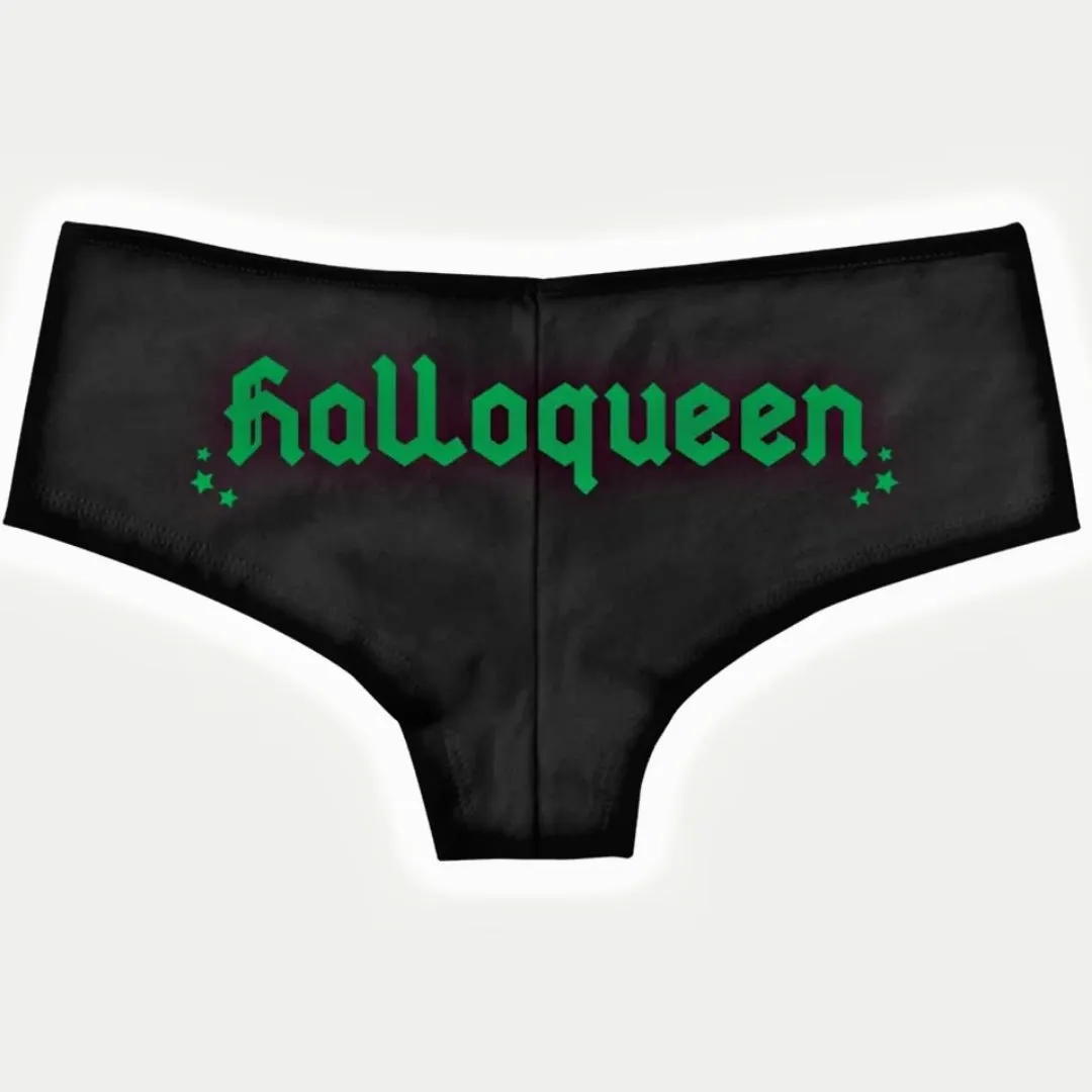 Halloqueen Boy Short Undies | Black Green Cotton Blend