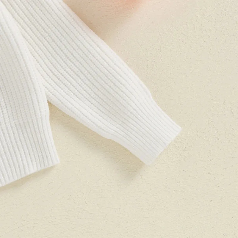 Halloween Ghost Knit White Sweater