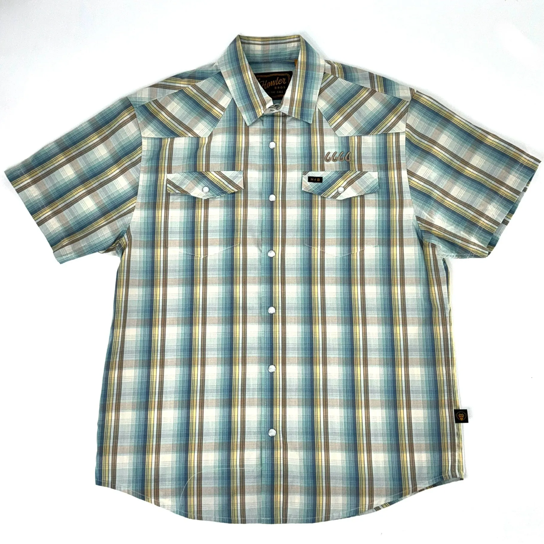 Howler Bros H Bar B Snapshirt- Seafoam Isley Plaid