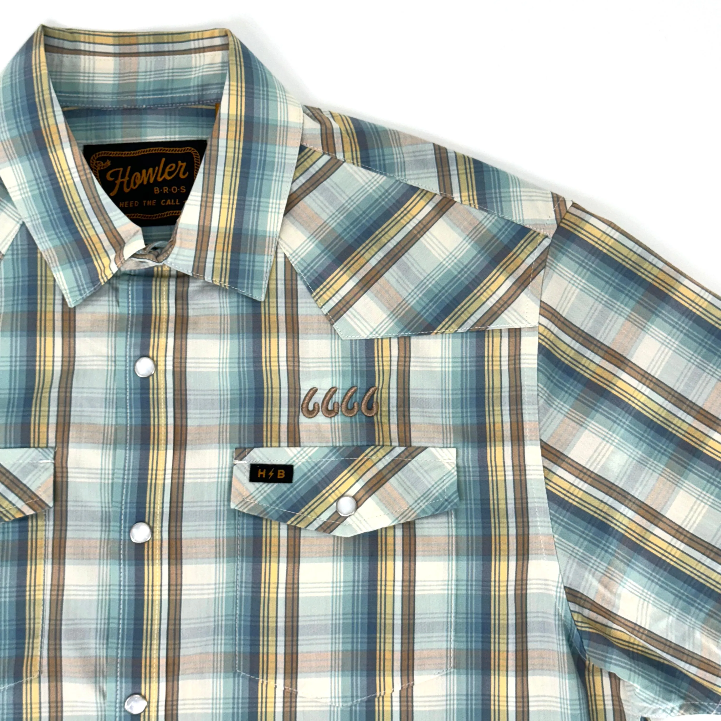 Howler Bros H Bar B Snapshirt- Seafoam Isley Plaid