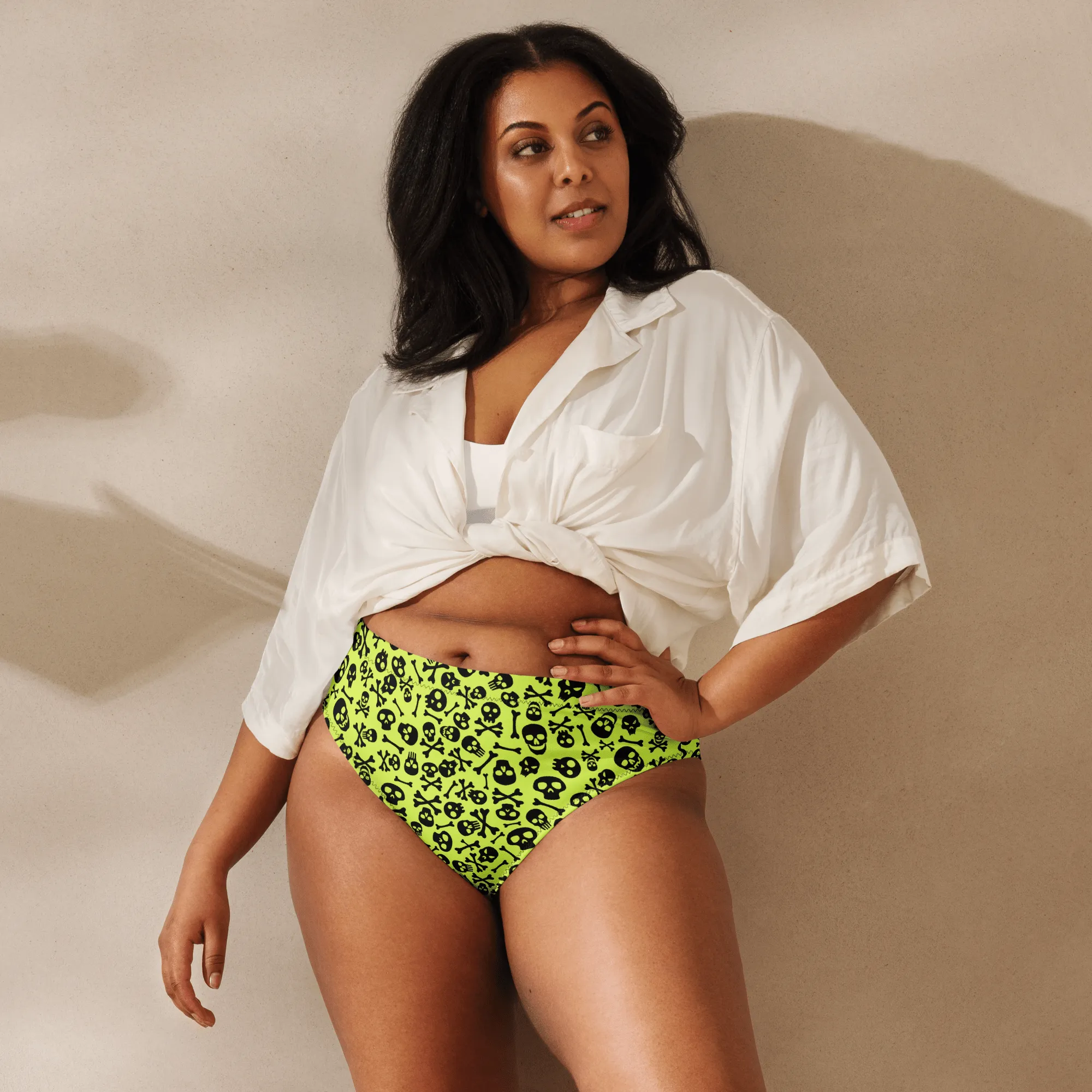 Lime Bones Sport High-Waisted Bikini Bottom